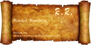 Rontó Renáta névjegykártya